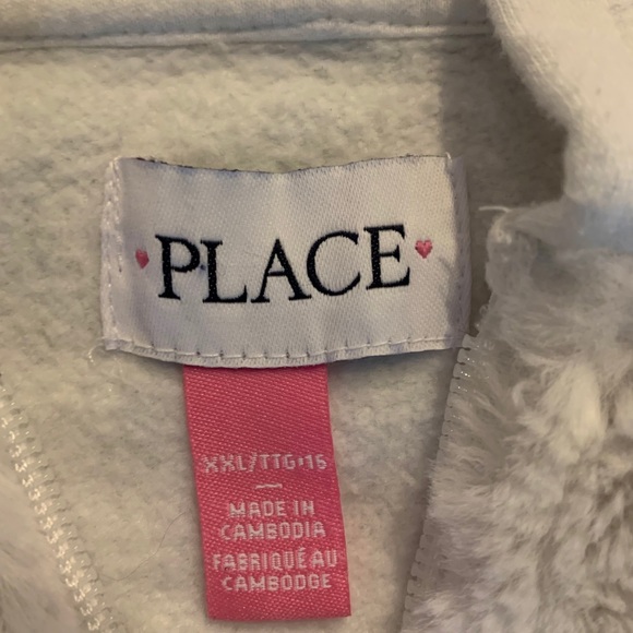 Girls' Full-Zip Sweatshirt with Faux Fur - Picture 4 of 5